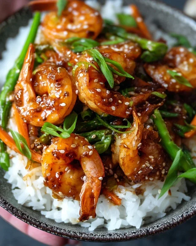 Honey Garlic Shrimp Bowls