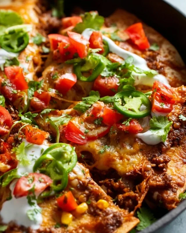 Beef Skillet Enchiladas