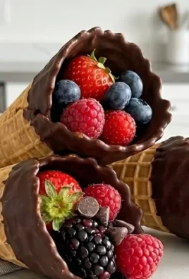 Chocolate Dipped Fruit Filled Cones