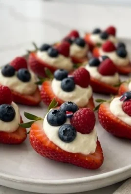 Red, White, and Blue Cheesecake Strawberries