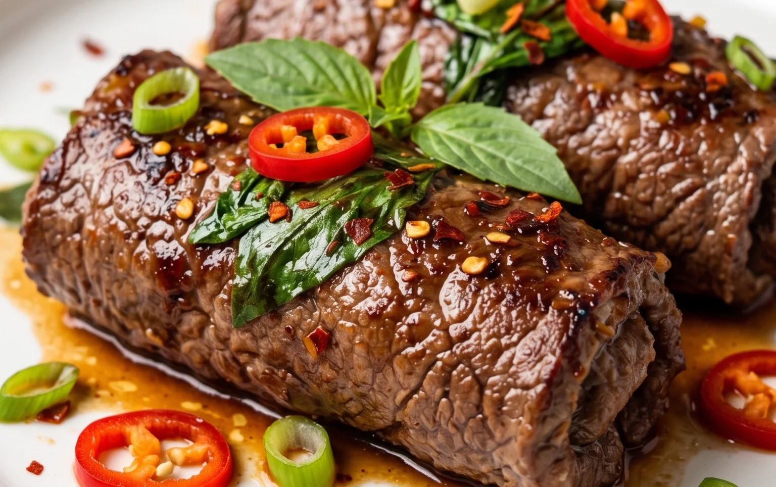 Thai Basil Beef Rolls