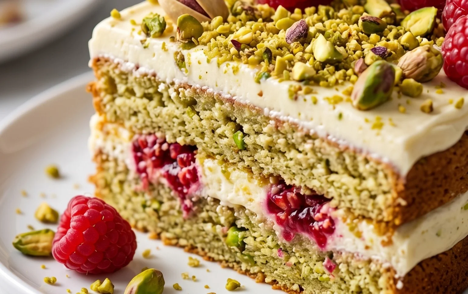 Pistachio Raspberry Cake