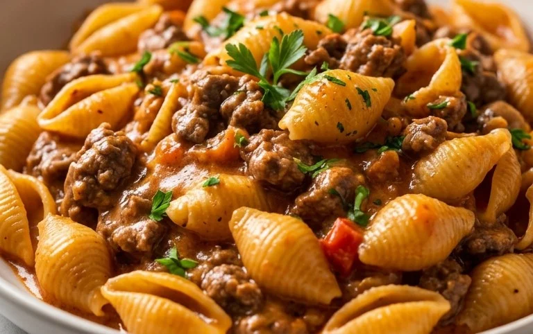 Creamy Beef and Shells