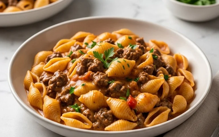 Creamy Beef and Shells