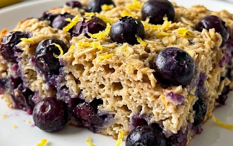 Lemon Blueberry Baked Oats