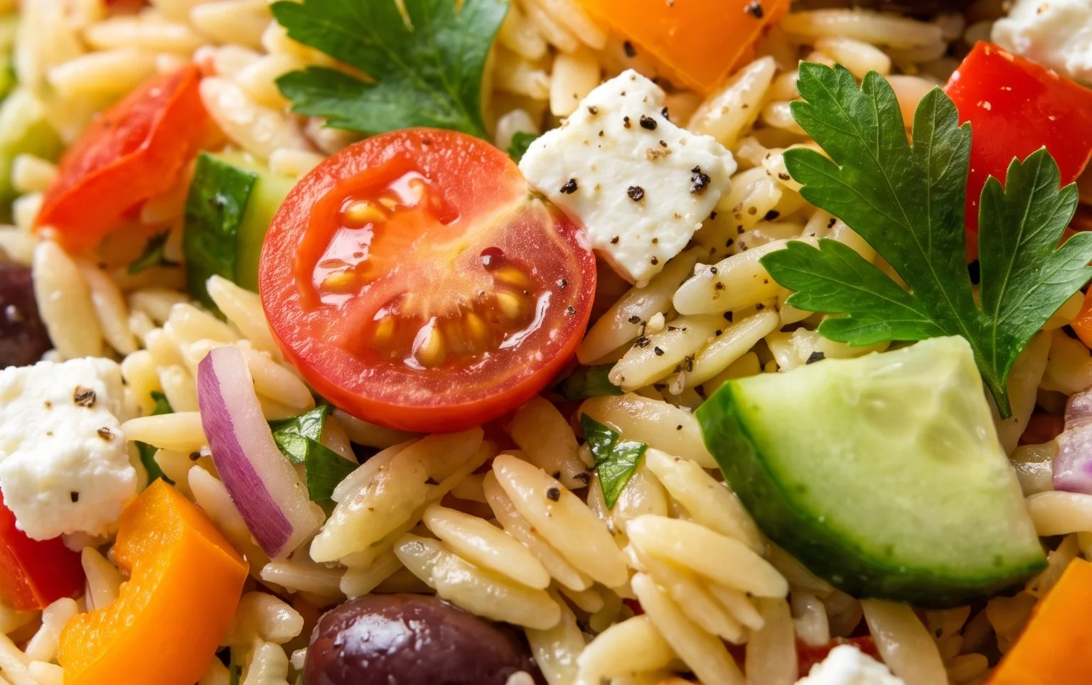 Rainbow Orzo Salad