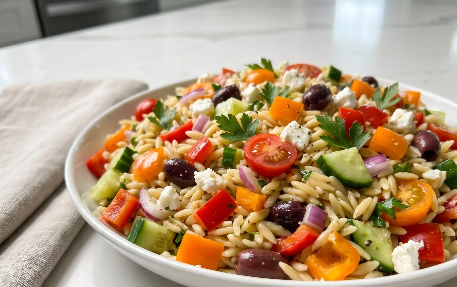Rainbow Orzo Salad