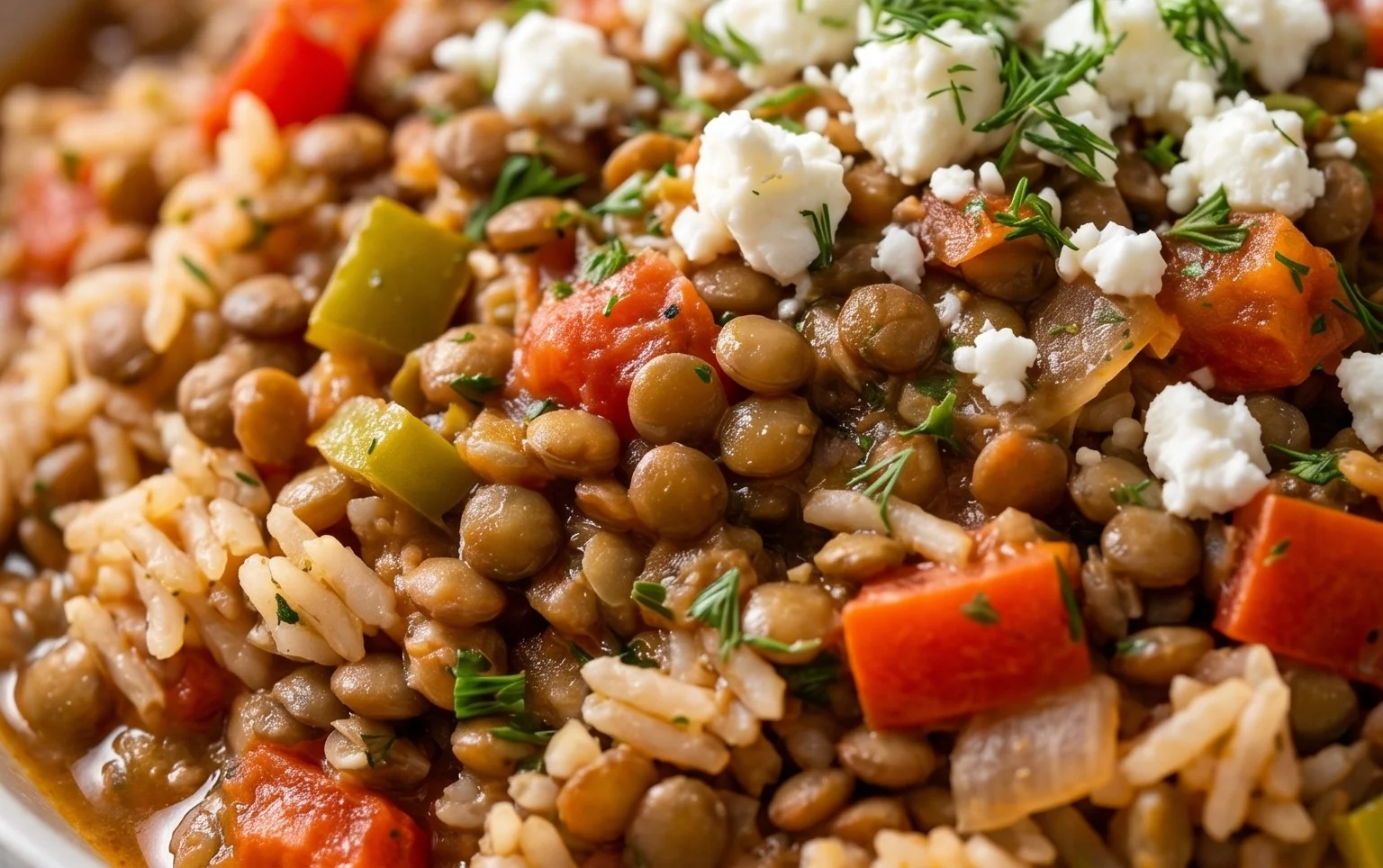 Easy Mediterranean Lentils and Rice