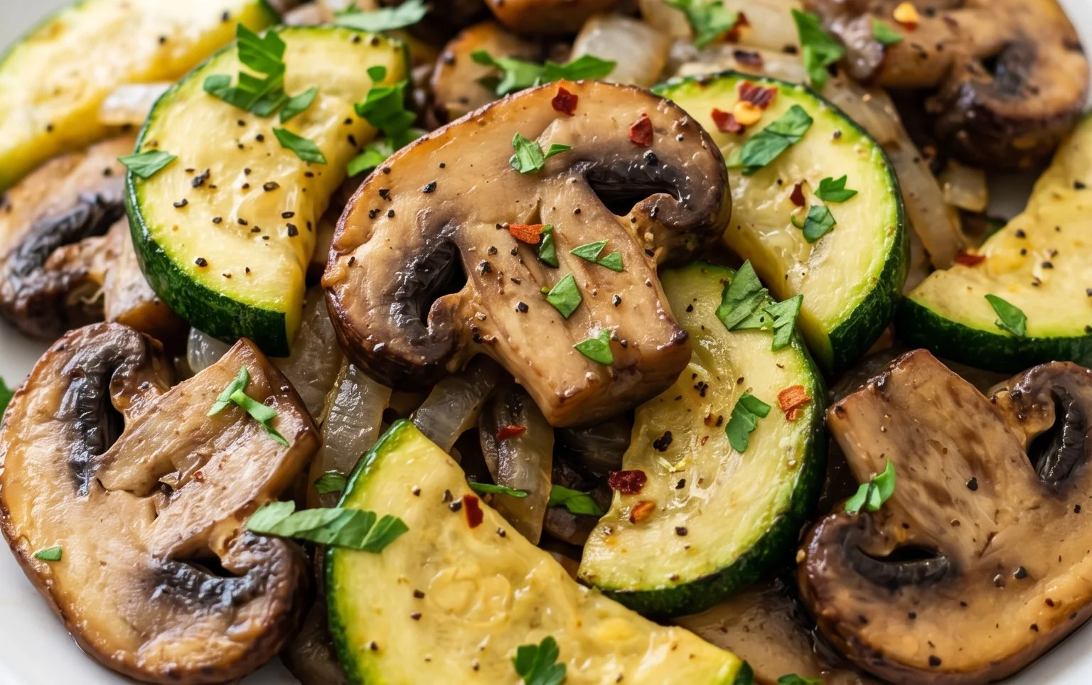 Skillet Zucchini and Mushrooms