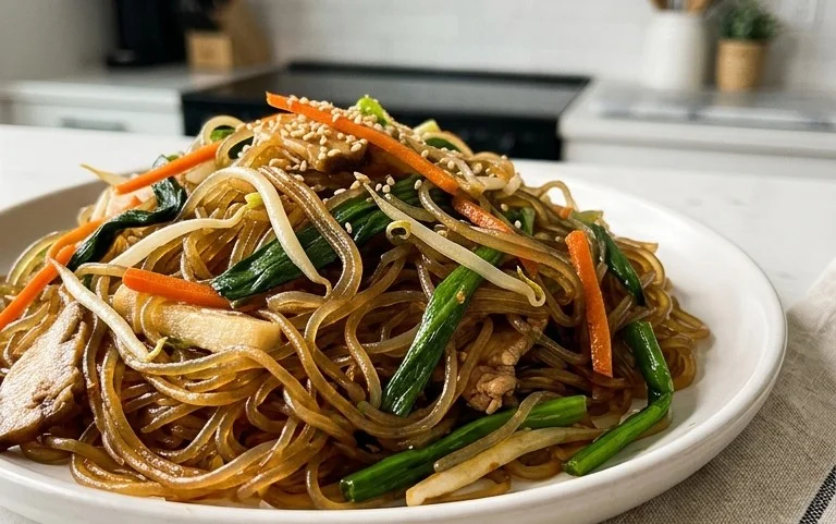 Japchae (Korean Glass Noodle Stir Fry)