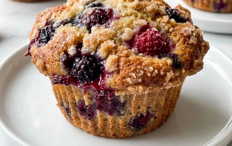 Bakery Style Mixed Berry Muffins | with Frozen Berries