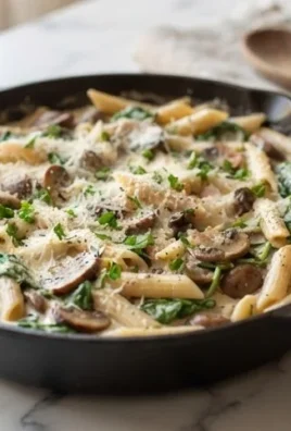 Parmesan Spinach Mushroom Pasta Skillet