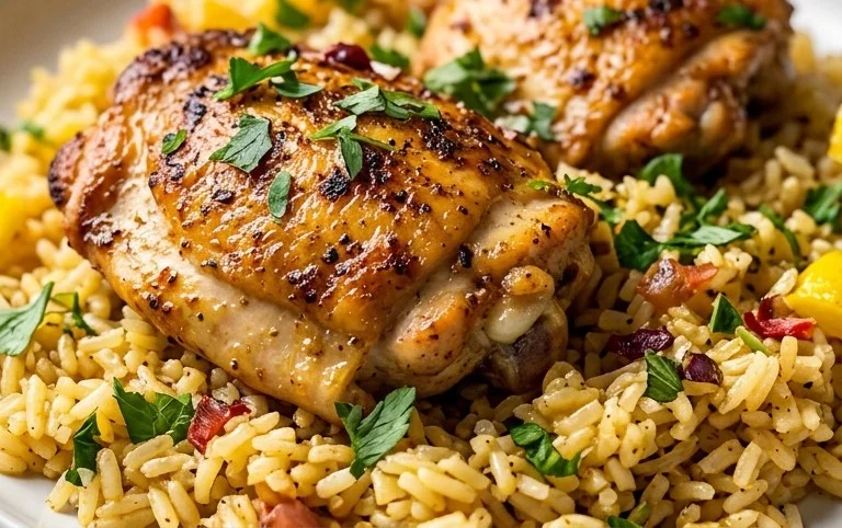 Greek Chicken and Lemon Rice (30 Minutes, One-Pot)