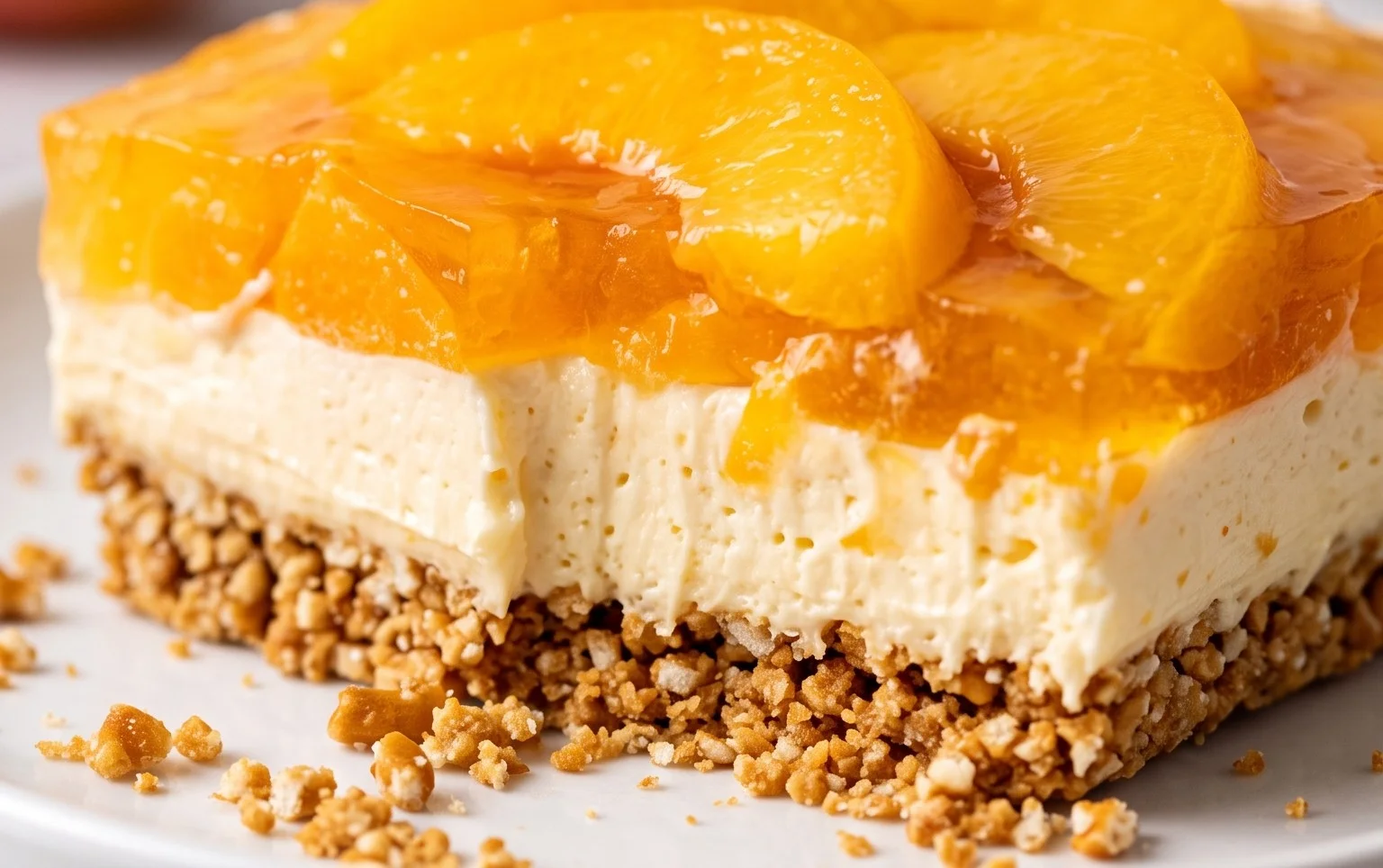Peach Pretzel Salad Dessert