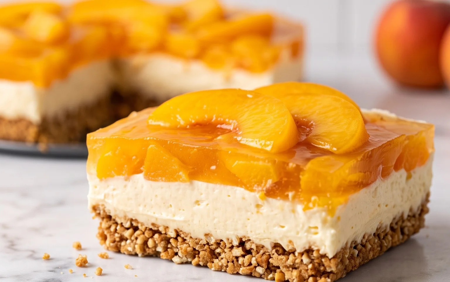 Peach Pretzel Salad Dessert
