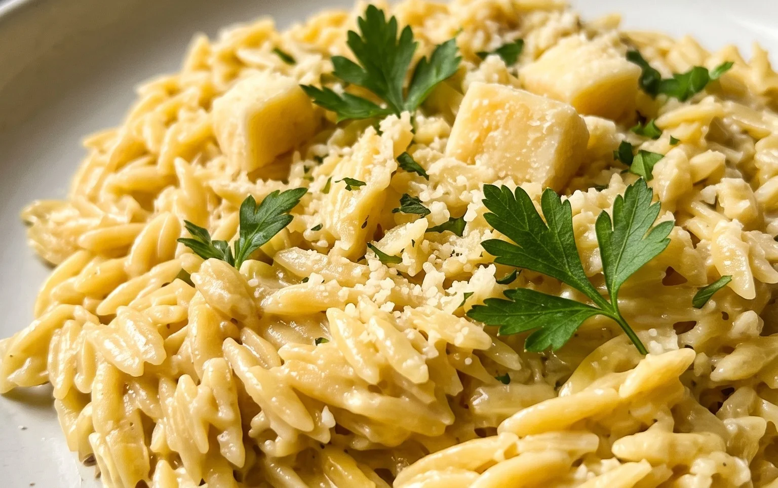 Creamy Garlic Parmesan Orzo