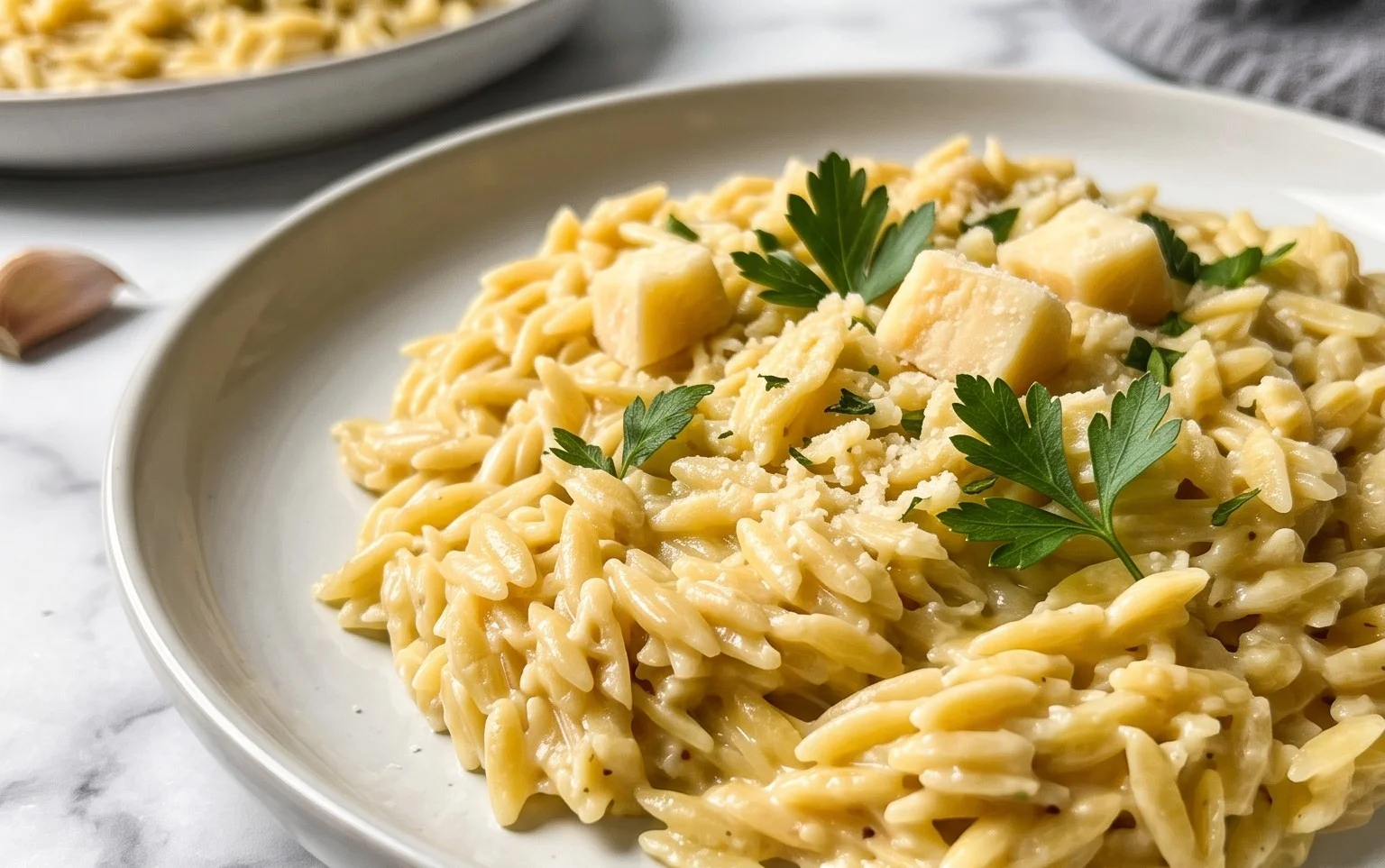 Creamy Garlic Parmesan Orzo