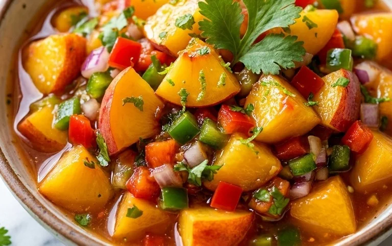 Sweet & Spicy Peach Salsa Canning Recipe