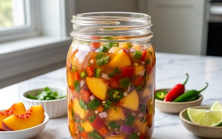 Sweet & Spicy Peach Salsa Canning Recipe