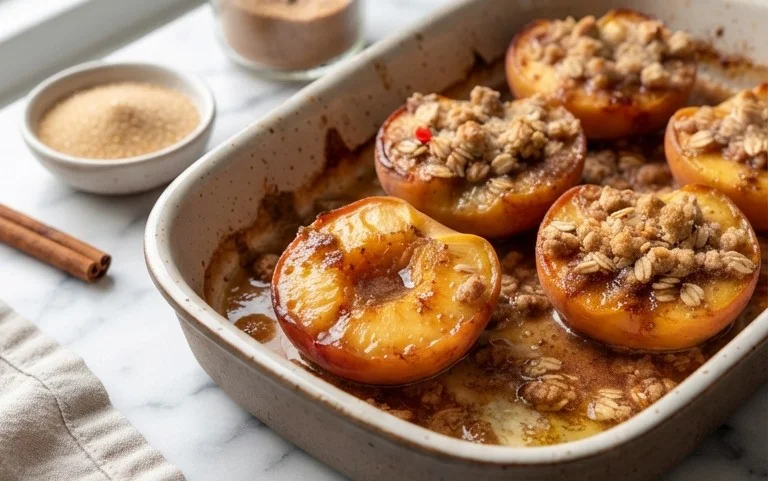 Cinnamon Sugar Baked Peaches