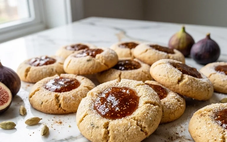 Cardamom Fig Thumbprint Cookies
