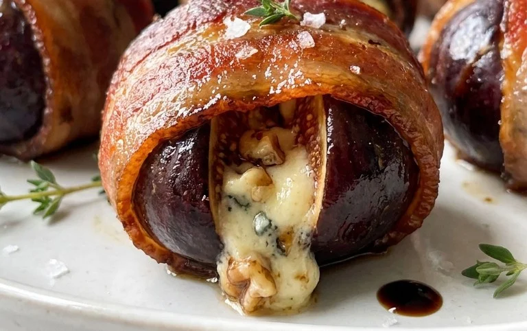 Beef Bacon Wrapped Stuffed Figs