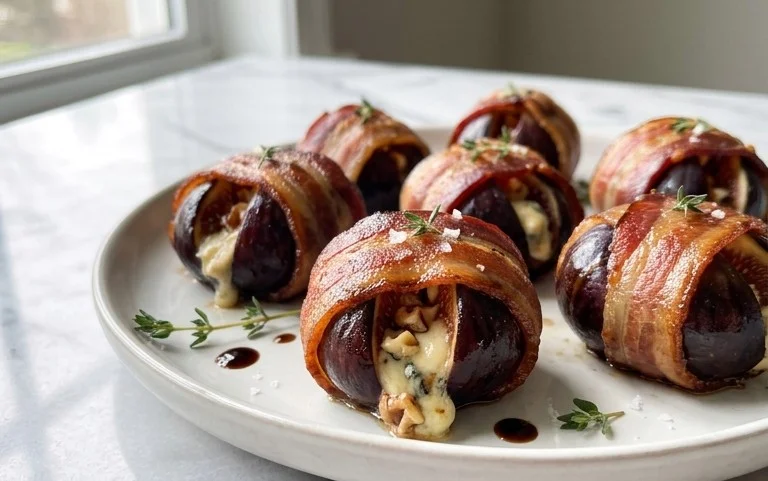 Beef Bacon Wrapped Stuffed Figs