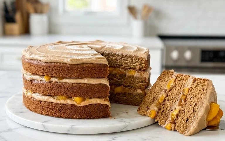 Brown Sugar Layer Cake with Peach Filling