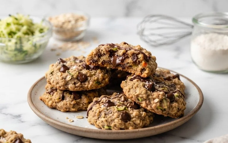 Homemade Zucchini-Oat Chocolate Chip Cookies