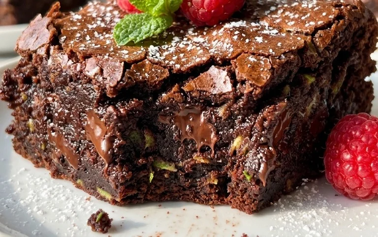 Fudgy Dark Chocolate Zucchini Brownies Recipe