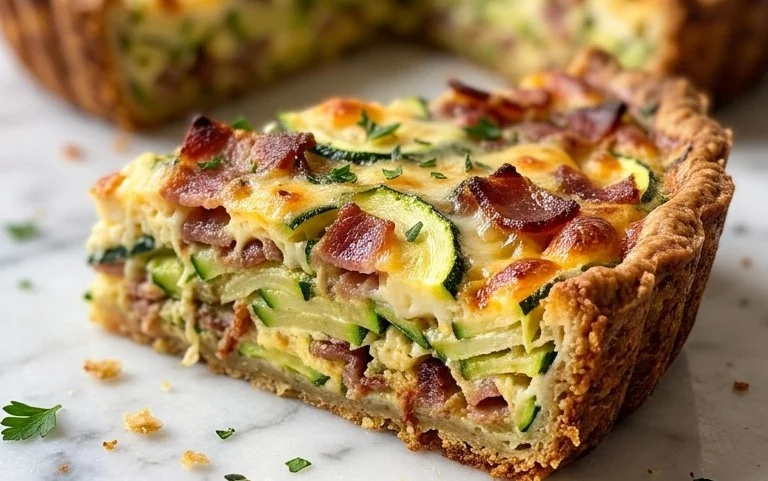 Zucchini and Beef Bacon Slice
