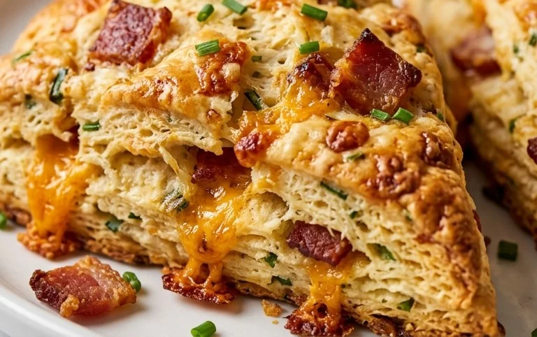 Beef Bacon Cheddar and Chive Scones