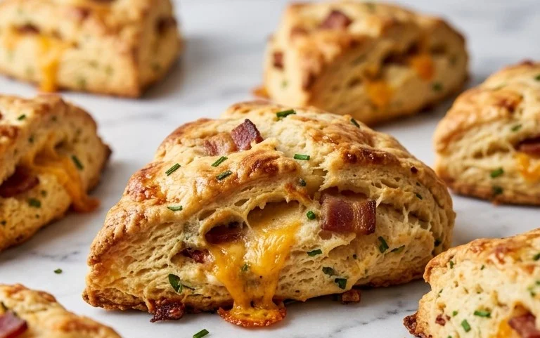 Beef Bacon Cheddar and Chive Scones